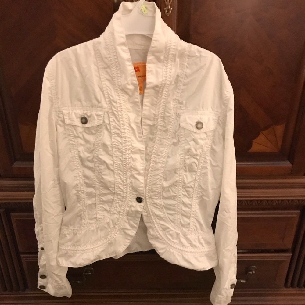 🍀Twill 22 White Cotton Jacket